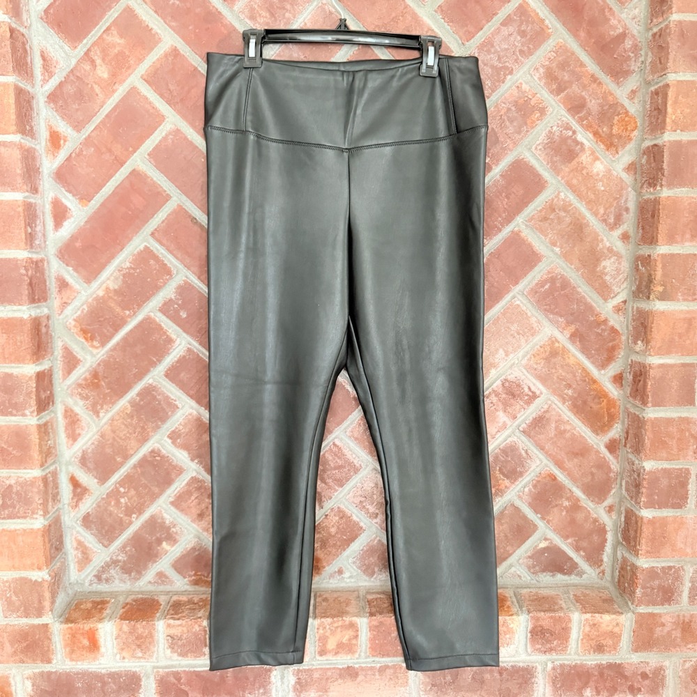 Rachel Zoe Leggings Women 10 Black Faux Leather High Waisted Slim Fit Pants